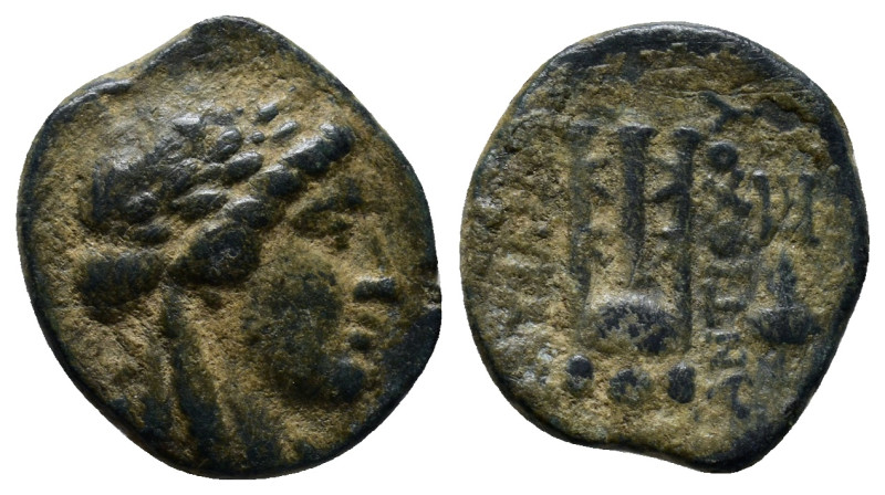 SELEUKID KINGDOM. Antiochos II Theos (261-246 BC). Ae. (18mm, 3.4 g) Sardes. Obv...