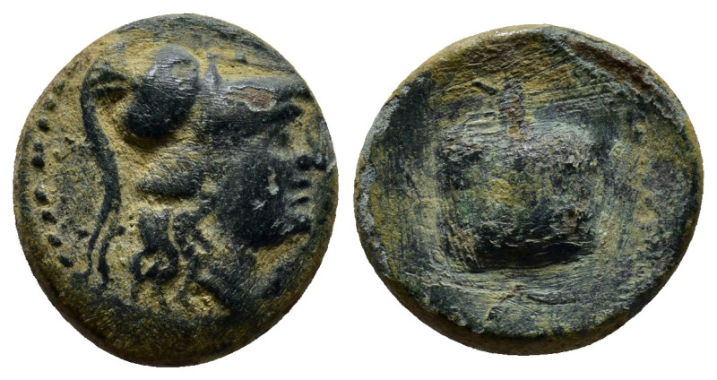 PAMPHYLIA, Side. 1st century BC. Æ (15mm, 3.9 g). Helmeted head of Athena right ...