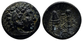 KINGS OF MACEDON. Alexander III 'the Great' (336-323 BC). Ae Unit. (17mm, 5.2 g) Uncertain mint in Western Asia Minor. Obv: Head of Herakles right, we...