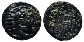 KINGS OF MACEDON. Alexander III 'the Great' (336-323 BC). Ae Unit. (17mm, 5.4 g) Uncertain mint in Western Asia Minor. Obv: Head of Herakles right, we...