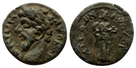 CILICIA, Colybrassus. Marcus Aurelius. AD 161-180. Æ (18mm, 4.3 g). Laureate head left / Hygieia standing right, feeding serpent held in arms.