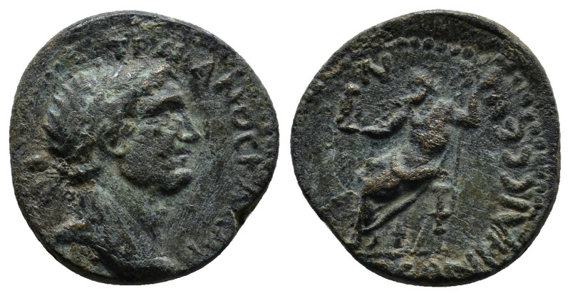 PHRYGIA. Prymnessus. Trajan. AD 98-117. Ae. (18mm, 4.9 g) Obv: Laureate head rig...