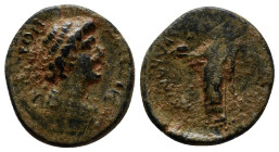 LYDIA, Sardis. Pseudo-autonomous issue. temp. Nero, AD 54-68. Æ (18mm, 3.8 g). Tiberius Claudius Mnaseas, strategos(?). Draped bust of youthful Senate...