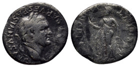 VESPASIAN. 69-79 AD. AR Denarius (19mm, 2.6 g). Rome mint. Struck 75 AD. IMP CAESAR VESPASIANVS AVG, laureate head right / Spes standing left, holding...