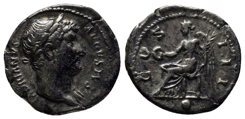 Hadrian AD 117-138. Rome Denarius AR (18mm, 3.0 g) HADRIANVS AVGVSTVS P P, laure...