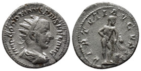Gordian III (238-244 AD) Rome AR Antoninianus (21mm, 3.6 g) Obv: IMP GORDIANVS PIVS FEL AVG Radiate, draped and cuirassed bust of Gordian III to right...