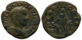GORDIANUS III PIUS, 238-244 As, 240. AE (24mm, 8.7 g). IMP GORDIANVS PIVS FEL AVG Laureate, draped and cuirassed bust r. Rev. PM TR P III COS PP / S-C...