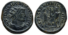 Diocletian, 284-305. Antoninianus (20mm, 3.1 g), Heraclea, 295-296. IMP C C VAL DIOCLETIANVS P F AVG Radiate, draped and cuirassed bust of Diocletian ...