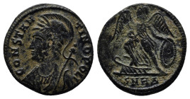 City Commemorative. A.D. 330-354. AE follis (17mm, 3.1 g). Heraclea mint, Struck A.D. 330-333. CONSTAN-TINOPOLI, laureate-and-crest-helmeted, draped a...