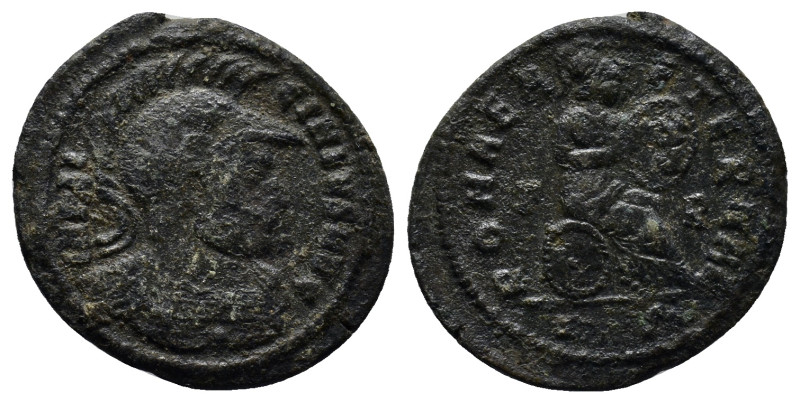 Licinius I AD 308-324. Rome Follis Æ (20mm, 2.9 g). IMP LI-CINIVS AVG, helmeted ...