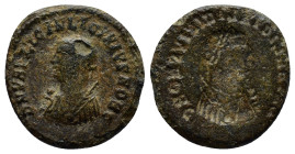 Licinius II. Caesar, A.D. 317-324. AE (18mm, 3.0 g). Uncertain mint, struck A.D. 317-320. D N VAL LICIN LICINIVS NOB C, laureated and draped bust left...