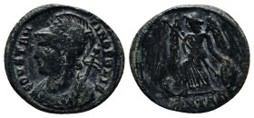 Commemorative series, c. 330-354. Æ (18mm, 2.2 g). Thessalonica, 330-3. Helmeted and mantled bust of Constantinople l., holding sceptre. R/ Victory st...