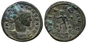 Aurelian, 270-275. Antoninianus (22mm, 4.2 g), Mediolanum, 272-274. IMP AVRELIAVS AVG Radiate and cuirassed bust of Aurelian to right. Rev. ORIENS AVG...