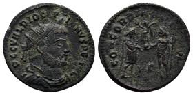 DIOCLETIAN (284-305). Antoninianus. (20mm, 2.7 g) Heraclea. Obv: IMP C C VAL DIOCLETIANVS P F AVG. Radiate, draped and cuirassed bust right. Rev: CONC...