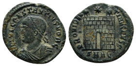 CONSTANTIUS II, as Caesar. 324-337 AD. Æ Follis (17mm, 2.8 g). Heraclea mint. Struck 326 AD. FL IVL CONSTANTIVS NOB C, laureate, draped and cuirassed ...