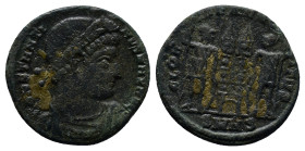 Constantine I Æ Nummus. (17mm, 1.9 g) Nicomedia, AD 330-335. CONSTANTINVS MAX AVG, laurel and rosette diademed, draped and cuirassed bust right / GLOR...