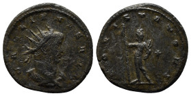 Gallienus (AD 253-268). BI antoninianus (20mm, 3.1 g). Rome, 6th officina, AD 265-267. GALLIENVS P F AVG, radiate, cuirassed bust of Gallienus right, ...