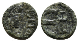 Justinian I, 527 - 565 AD AE (11mm, 1.2 g) Pentanummium, Antioch or Theoupolus Mint, Obverse: DN IVSTINIANVS PP AVG, Diademed, draped and cuirassed bu...