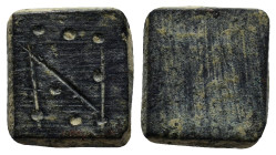Byzantine Coin weights. 4th-5th centuries. Æ solidi weight (13mm, 4.5 g). Square type. N / Blank.