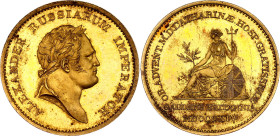 Russia Gold Plated Medal Visit of the Grand Duchess Catherine to England 1814