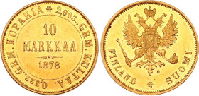 Russia - Finland 10 Markkaa 1878 S NGC MS 61; R