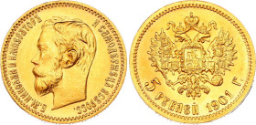 Russia 5 Roubles 1901 ФЗ NGC MS 63