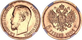 Russia 5 Roubles 1904 АP NGC MS 65+