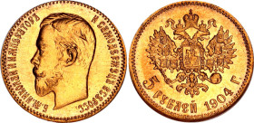 Russia 5 Roubles 1904 АР NGC MS 65