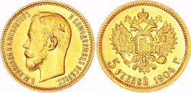 Russia 5 Roubles 1904 AP NGC MS 62