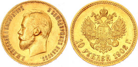 Russia 10 Roubles 1902 AP NGC AU 58