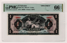 El Salvador 1 Colon 1934 - 1943 PMG 66 EPQ