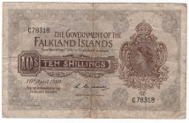 Falkland Islands 10 Shillings 1960