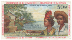 French Antilles 50 Nouveaux Francs 1963 (ND)