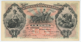 Guatemala Banco Agricola Hipotecario 1 Peso 1900