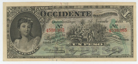 Guatemala Banco de Occidente en Quezaltenango 1 Peso 1921