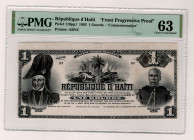 Haiti 1 Gourde 1903 Front Progressive Proof PMG 63