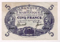 Martinique 5 Francs 1934 - 1945