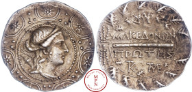 Macédoine, Sous occupation de Rome, Tétradrachme, 169-149 avant J.-C., Amphipolis, Av. Buste diadémé et drapé d'Artémis à droite, un carquois et un ar...