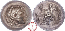 Aiolis, Eolide, Temnos, Tétradrachme, Au nom d'Alexandre III le Grand de Macédoine, 188-170 avant J.,C., Av. Tête d'Héraklès à droite, coiffée de la l...
