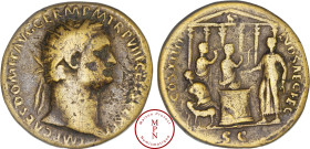 Domitien (81-96), Dupondius, 88, Rome, Ludi Saeculares (Jeux séculaires - Secular Games), Av. IMP CAES DOMIT AVG GERM P M TR P VIII CENS PER P P, Tête...