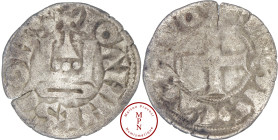 Comté de Blois, Jean de Châtillon (1241-1279), Denier tournois, Av. + IOANNES COHES., Châtel tournois, Rv. + BLESIS CASTRO., Croix, Billon, TTB, 0.95 ...