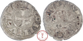 Comté de Toulouse, Alphonse de Poitiers (1249-1271), Denier tournois, Toulouse, Av. + A· CO FILIVS REG, Croix pattée, Rv. + THOLOSA CIVI, Châtel tourn...
