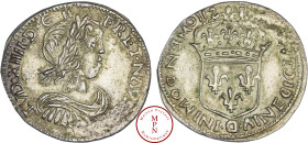 Louis XIV (1643-1715), 1/12 Écu à la mèche courte, faux d'époque, imitation du Levant, Date fantaisiste 0112, et atelier D inversé pour Lyon, Billon, ...