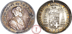 Louis XIV (1643-1715), Archevêché de Bourges, Léon de Gesvres, Jeton, 1694 Av. LEO. DE. GESVRES. P. P. ARCH. BITVR., Buste à droite, Rv. ECCE MANVS DO...