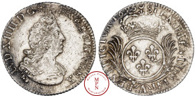 Louis XIV (1643-1715), 1/12 Écu aux palmes, 1695, A, Paris, Av. LVD XIIII D. G FR. ET. NAV. REX, Buste cuirassé du Roi à droite, Rv. SIT. NOMEN. DOMIN...