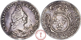 Louis XIV (1643-1715), 1/12 Écu aux palmes, 1699, A Paris, Réformée, Non référencée, Av. LVD. XIIII. D. G. FR. ET. NAV. REX., Buste cuirassé à droite,...