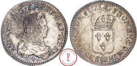 Louis XV (1715-1774), 1/6 d'écu de France, Réformé, 1721, Besançon, Av. LUD. XV. D. G. FR. ET NAV. REX., Buste lauré et drapé à droite, Rv. SIT NOMEN ...