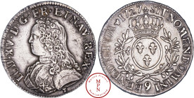Louis XV (1715-1774), Écu aux branches d'olivier, 1727, 9, Rennes, Av. LUD. XV. D. G. FR. ET NAV. REX., Buste lauré et habillé à gauche, Rv. SIT NOMEN...