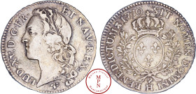 Louis XV (1715-1774), ½ écu au bandeau, 1770, H, La Rochelle, Av. LUD. XV. D. G. FR. ET NAV. REX., Tête bandée à gauche, Rv. SIT NOMEN DOMINI BENEDICT...