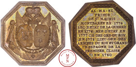 Louis XVI (1774-1792), Jeton, Alexandre Marc Eléonore Louis César de Saint-Mauris Montbarrey et Thais de Mailly Nesle, Refrappe du XIXe siècle, 1780, ...